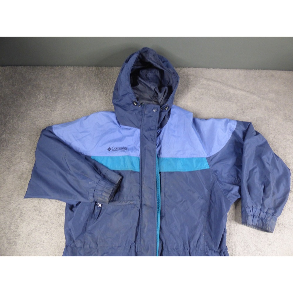 Vintage Columbia Sportswear Blue Colorblock Hooded Parka Jacket Womens Medium